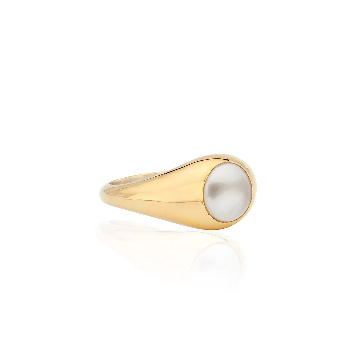 Pearl Smooth Signet Ring sold by Anna Beck product image thumbnail 3