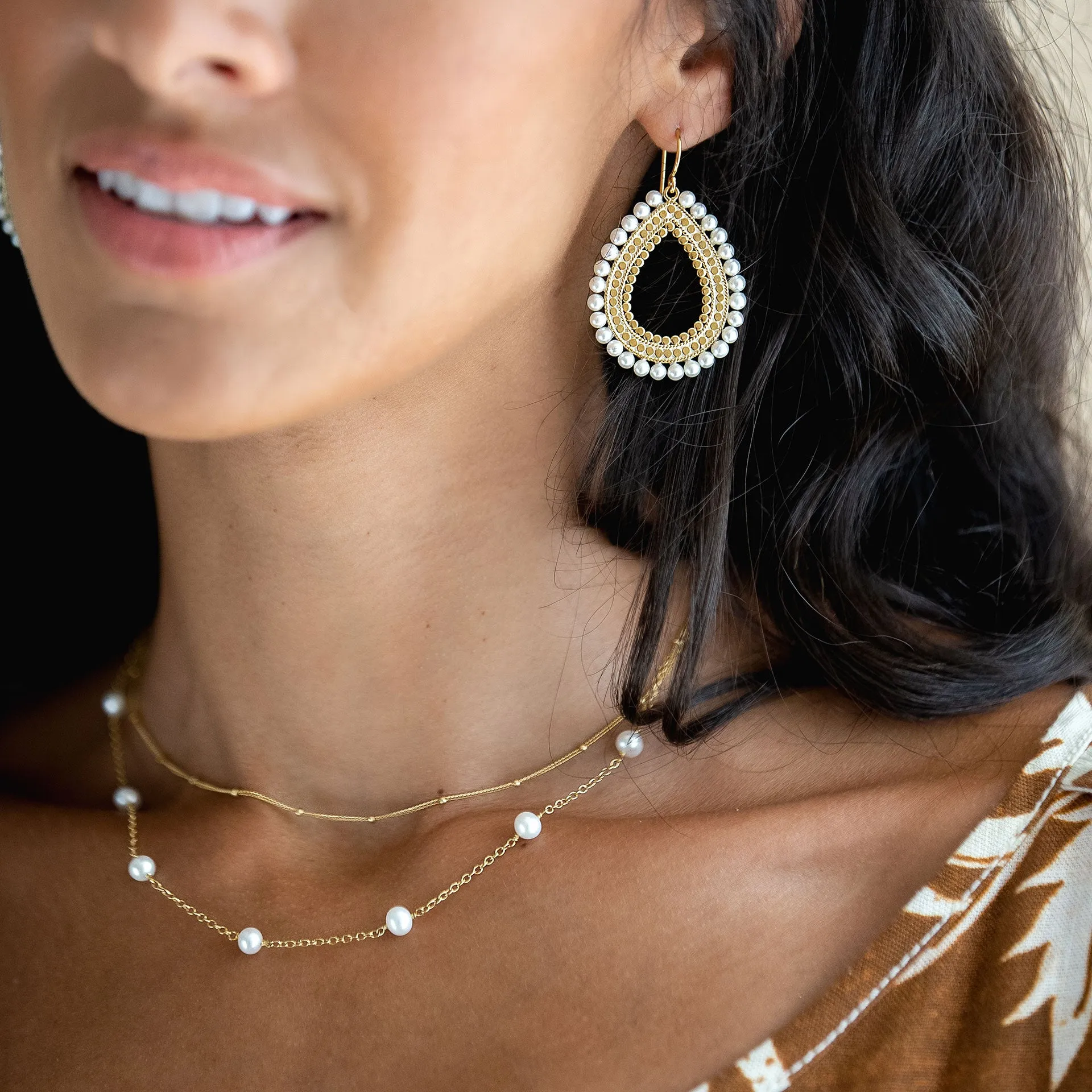 Double Chain Pearl Necklace sold by Anna Beck product image thumbnail 2