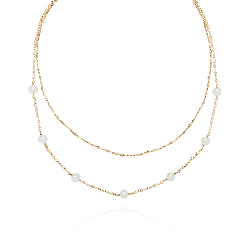 Double Chain Pearl Necklace sold by Anna Beck