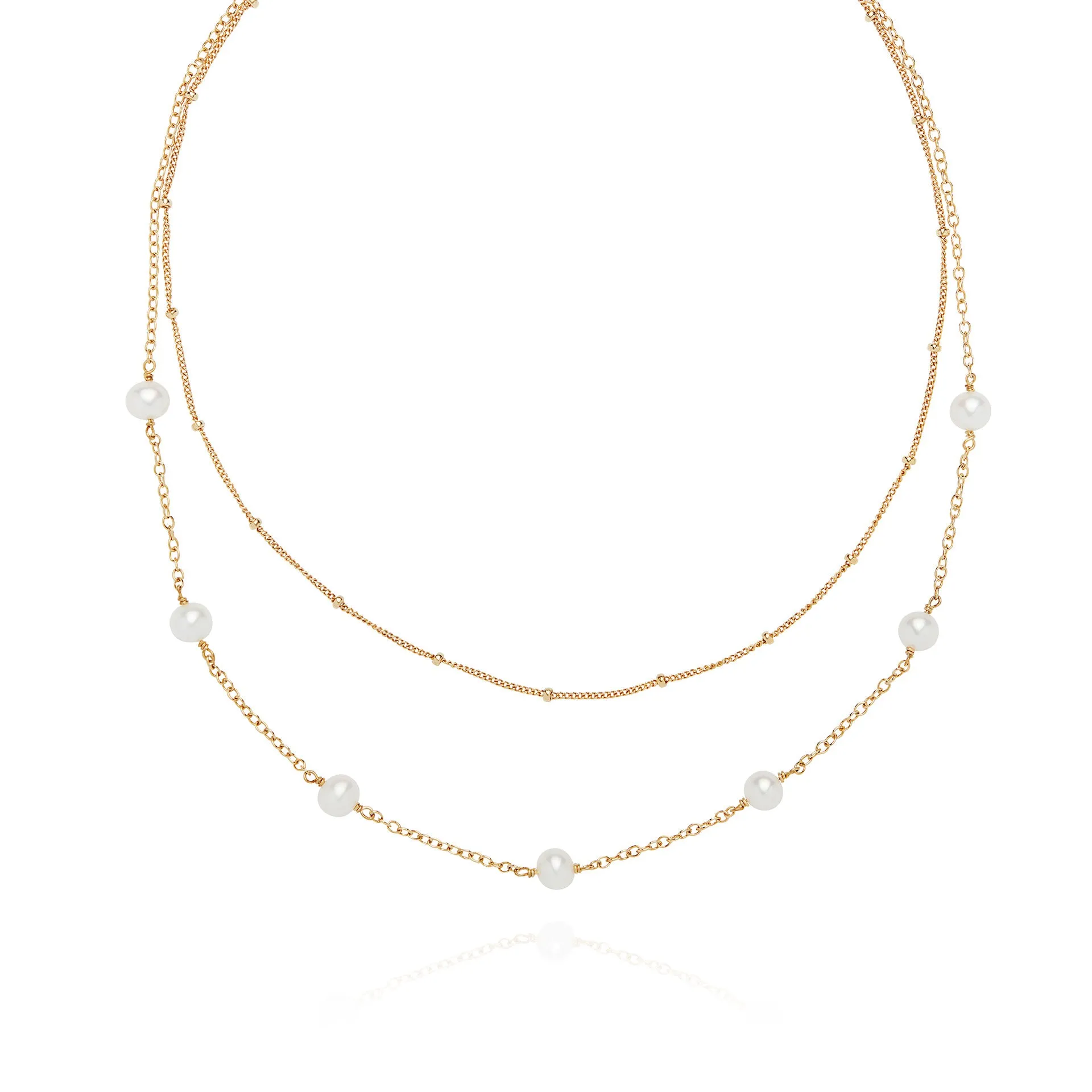 Double Chain Pearl Necklace sold by Anna Beck