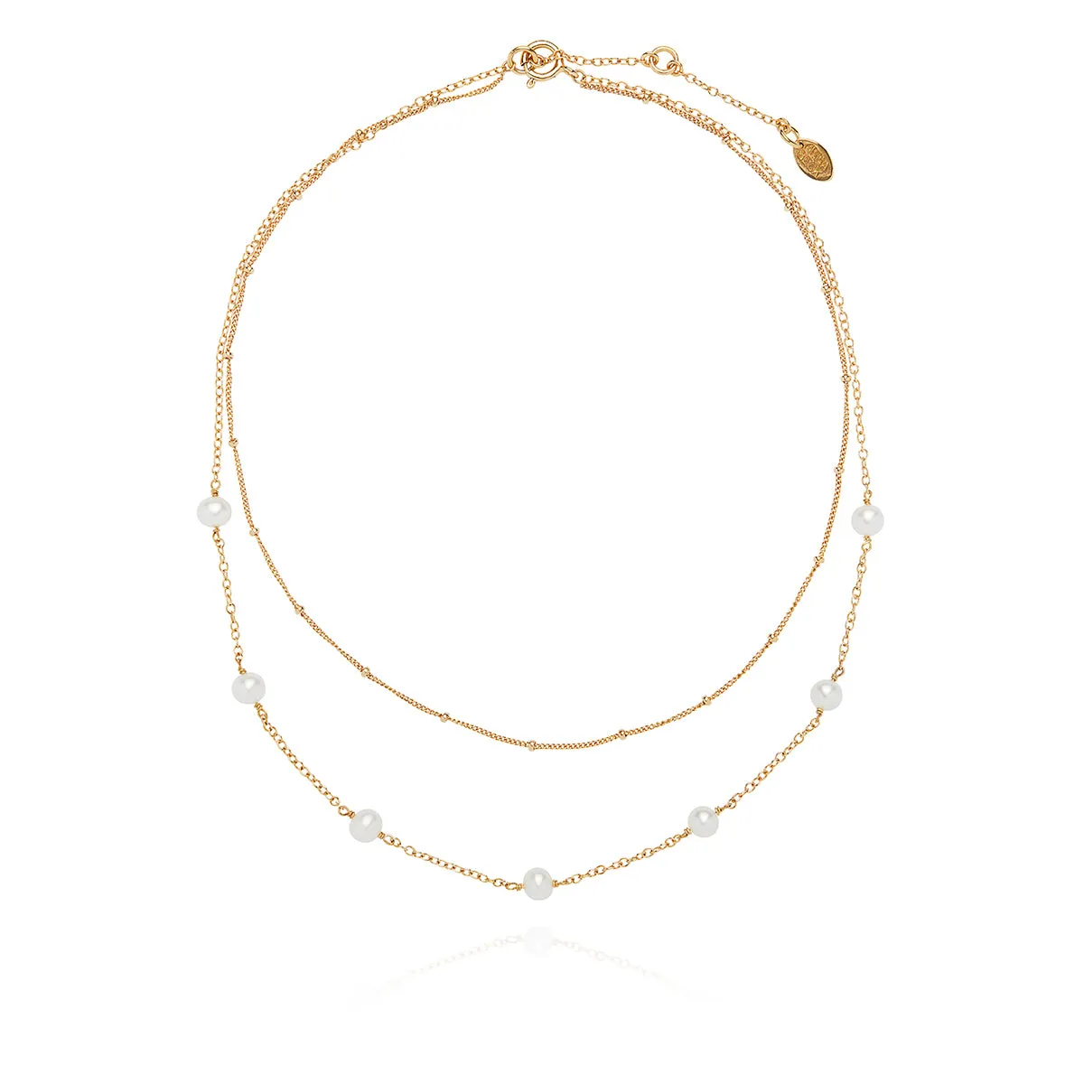 Double Chain Pearl Necklace sold by Anna Beck product image thumbnail 4