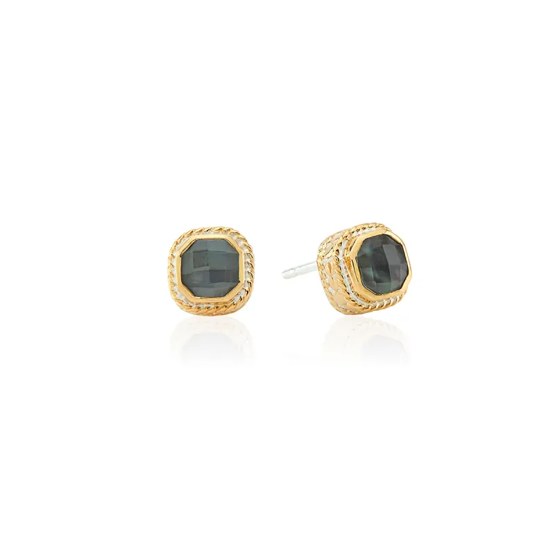 Grey Quartz Stud Earrings sold by Anna Beck