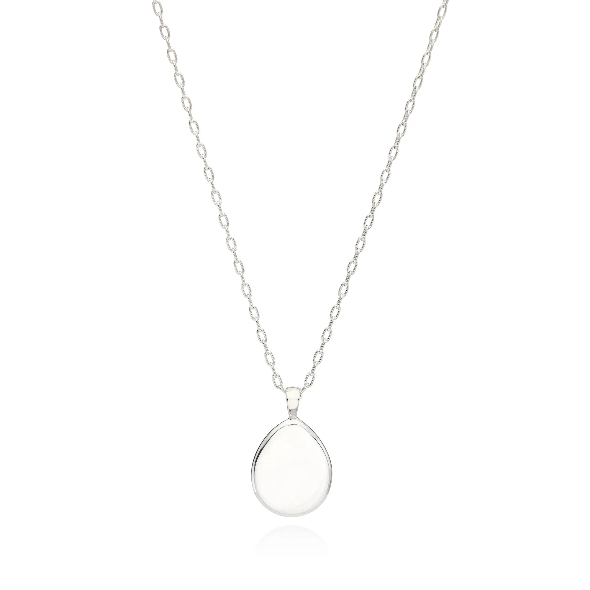 Classic Smooth Rim Medium Drop Pendant Necklace, 16"-18" - Gold & Silver sold by Anna Beck product image thumbnail 3