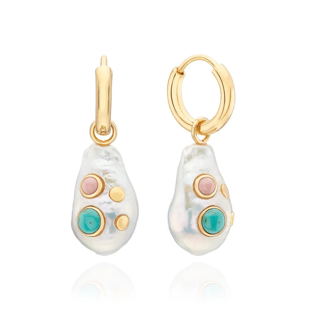 Multi-Stone Pearl Charm Earrings sold by Anna Beck product image thumbnail 4