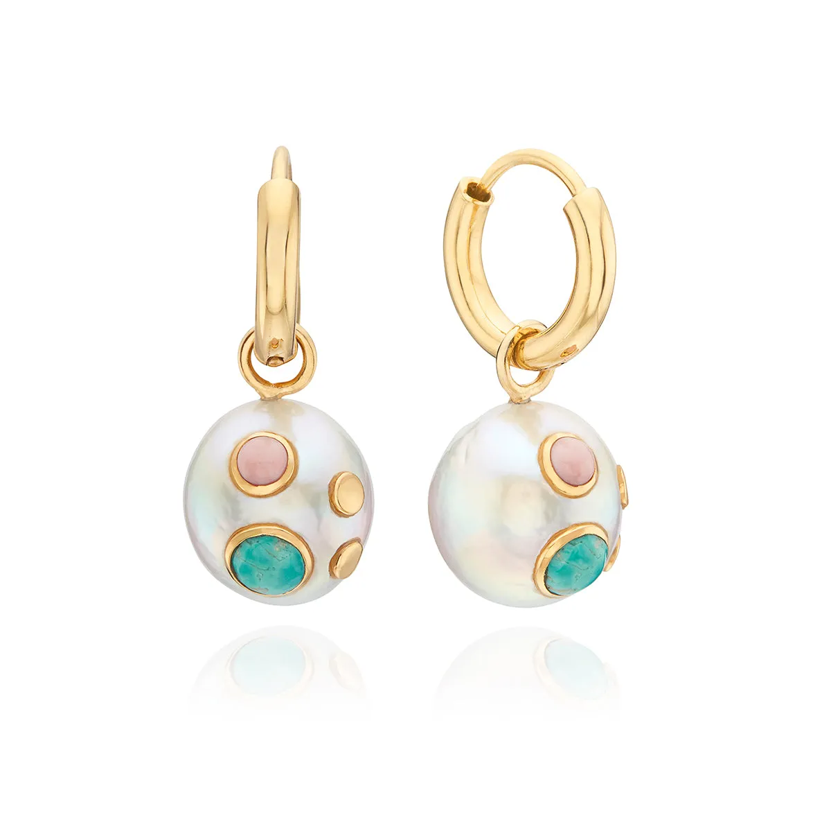 Multi-Stone Pearl Charm Earrings sold by Anna Beck product image thumbnail 3