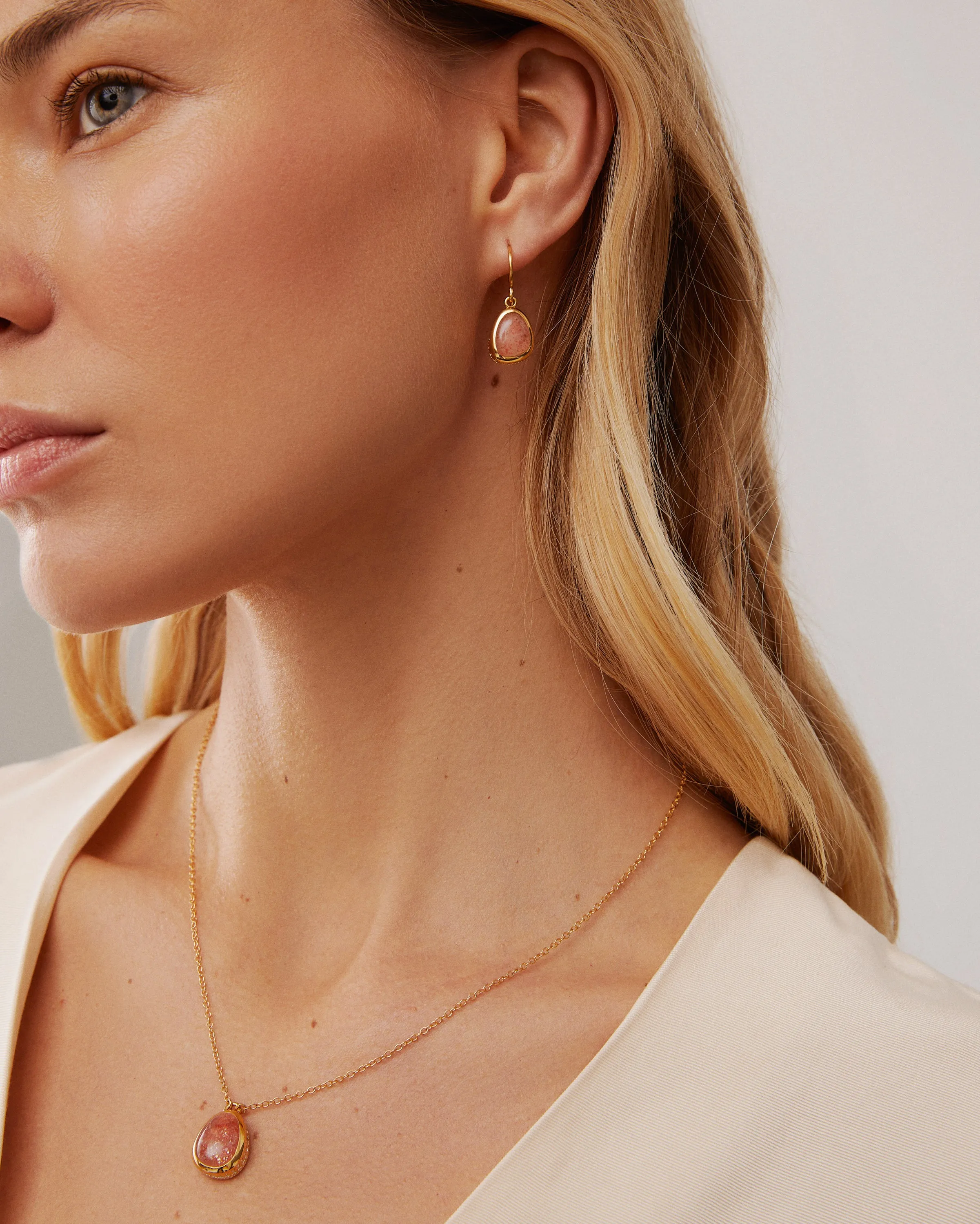 Sunstone Asymmetrical Drop Earrings sold by Anna Beck product image thumbnail 3