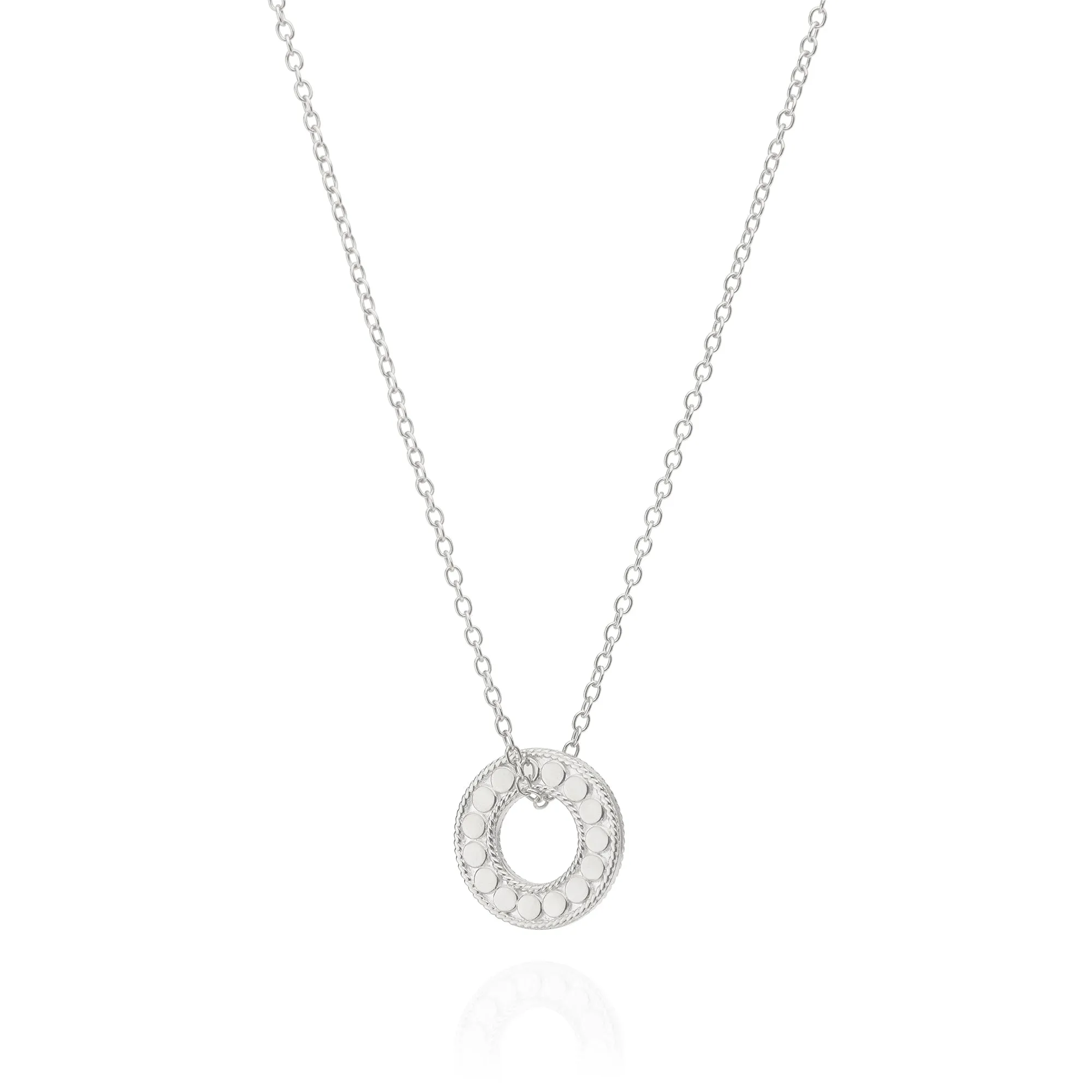 Turquoise Pavé Open Circle Necklace- Silver sold by Anna Beck product image thumbnail 2