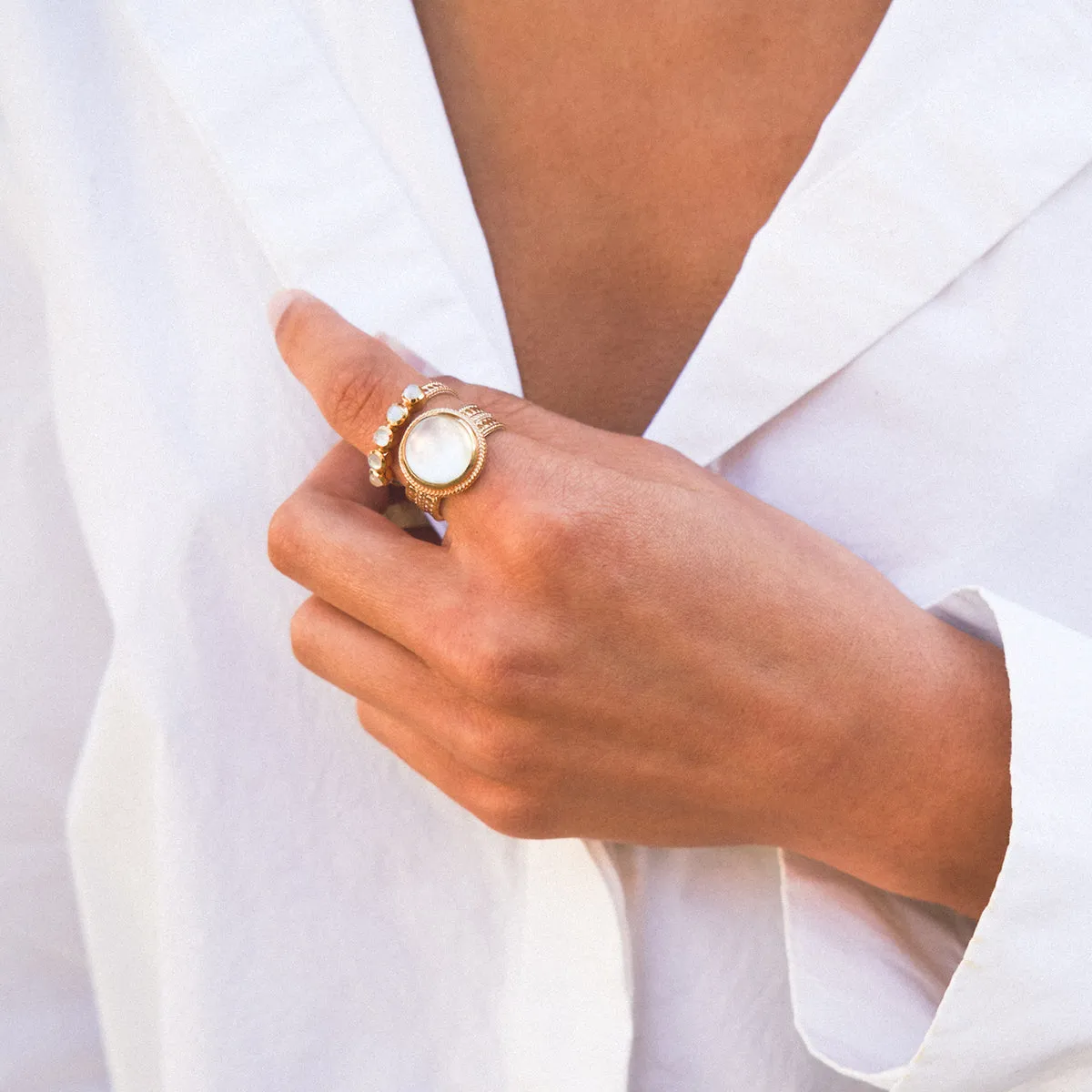 Mother of Pearl Cocktail Ring sold by Anna Beck product image thumbnail 3