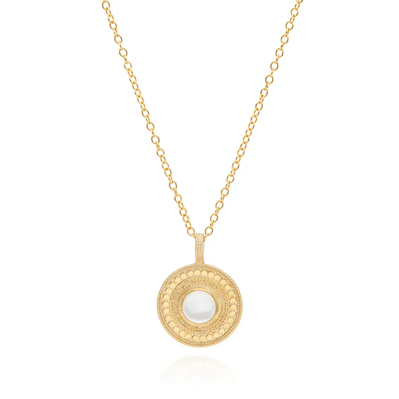 Mother of Pearl Statement Necklace sold by Anna Beck
