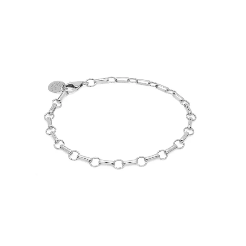 Bar & Ring Chain Bracelet - Silver sold by Anna Beck