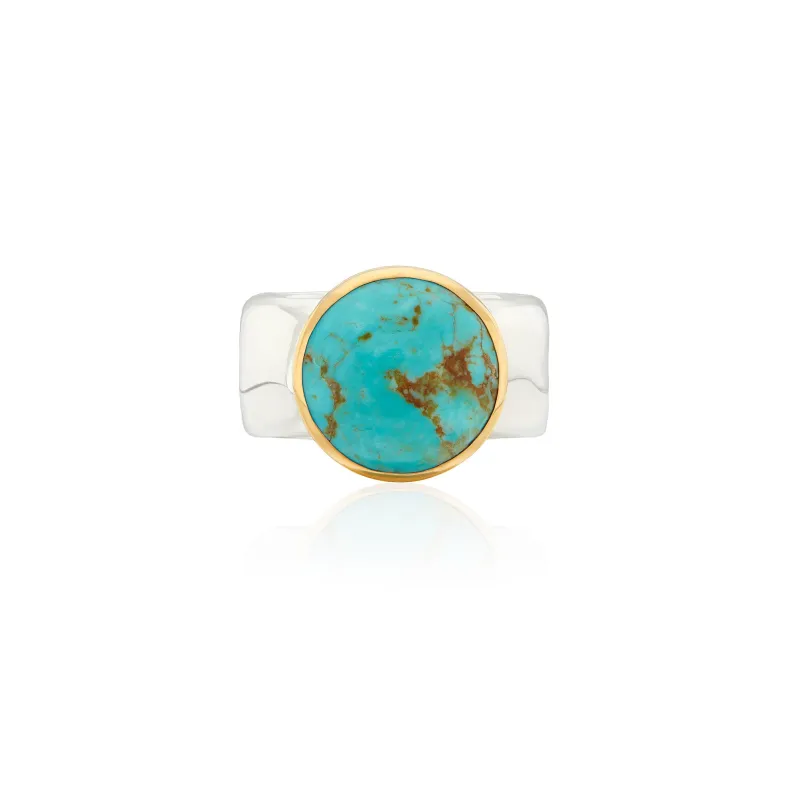 Large Wavy Turquoise Ring - Gold and Silver - AS IS - FINAL SALE sold by Anna Beck