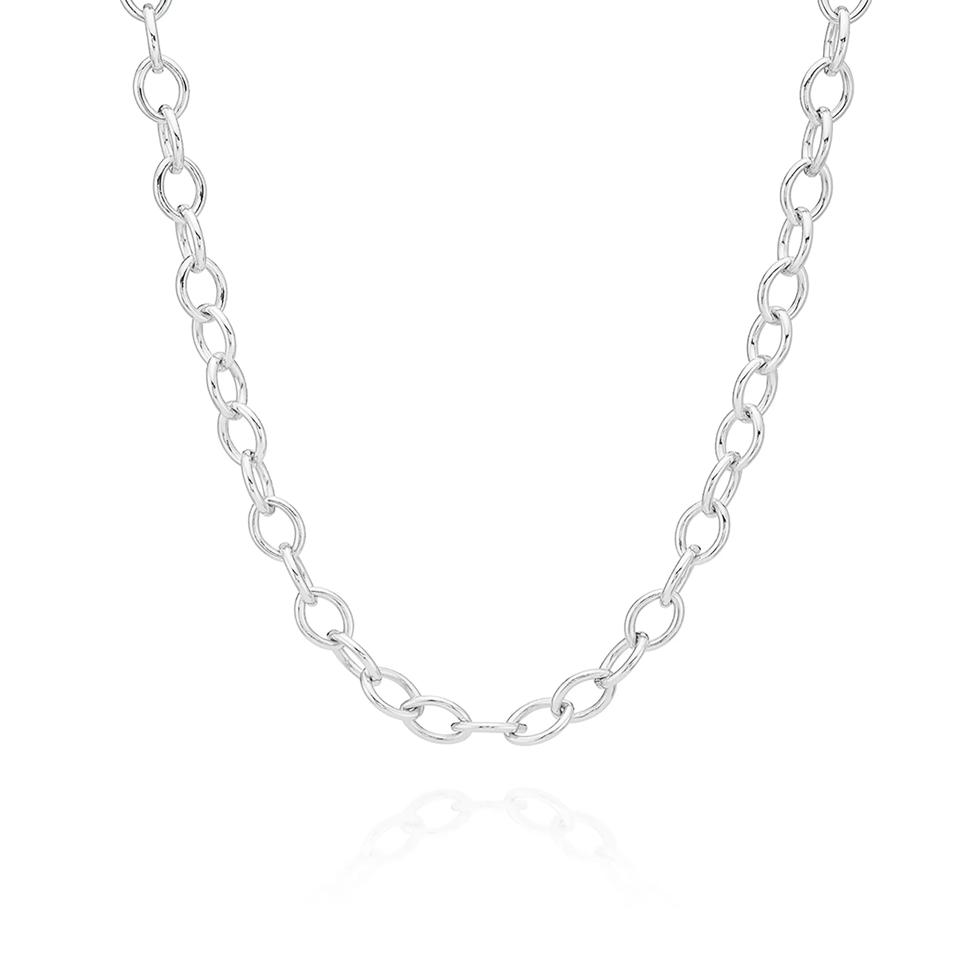 Large Oval Chain Necklace - Silver - AS IS - FINAL SALE sold by Anna Beck