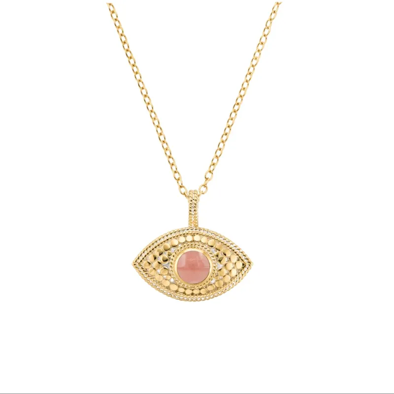 Third Eye Necklace - Pink Opal sold by Anna Beck