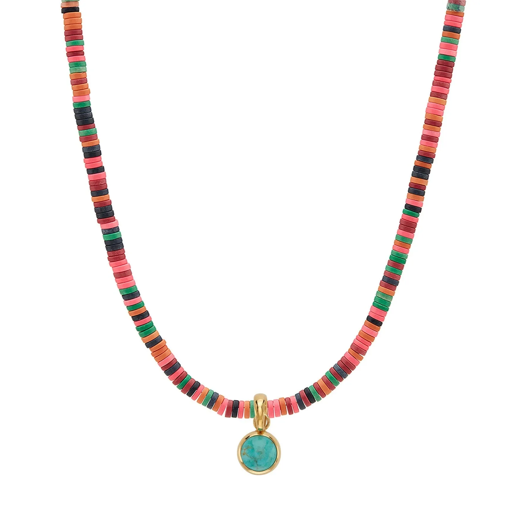Heshi Beaded Necklace with Reversible Turquoise Removable Pendant sold by Anna Beck