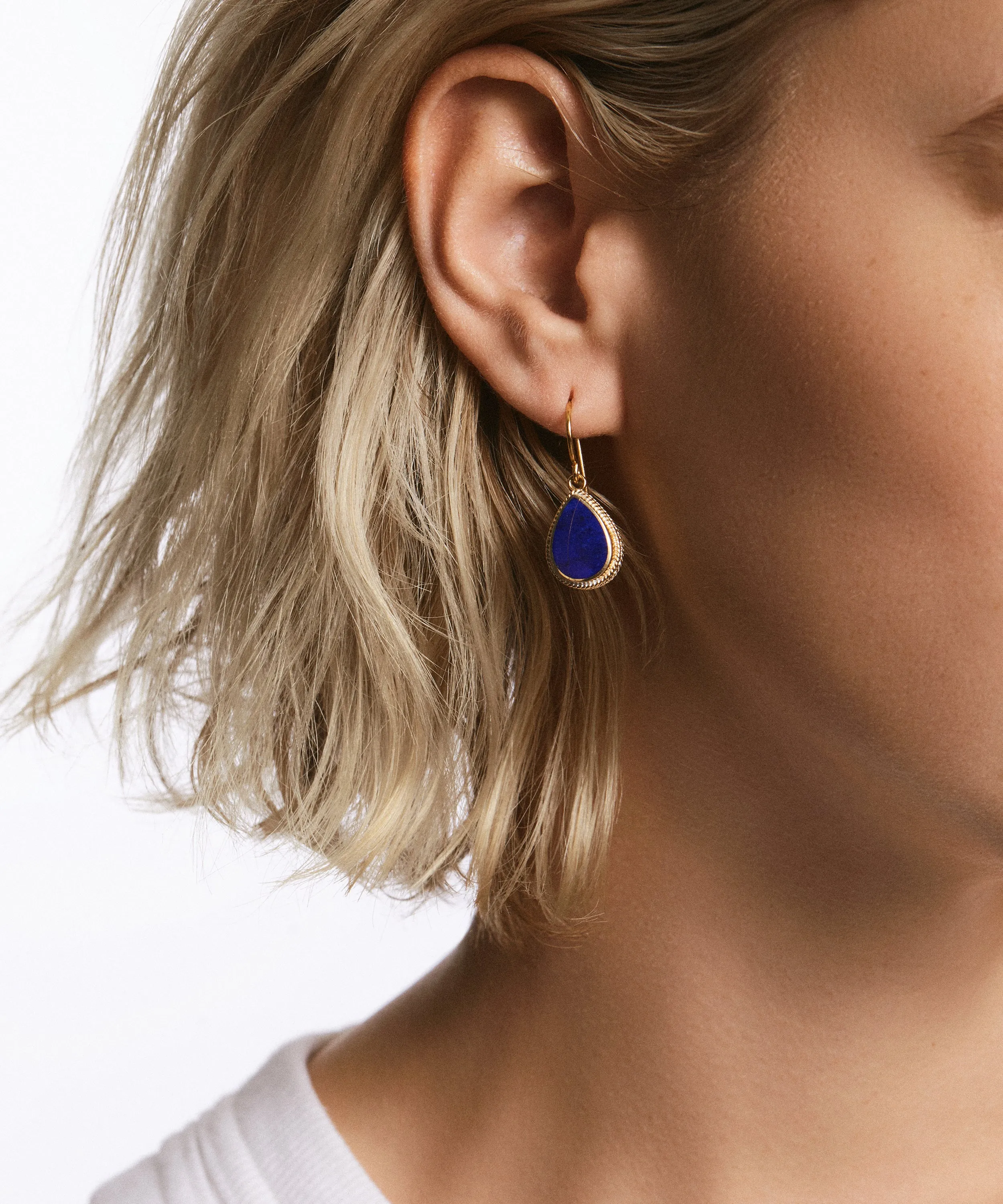 Lapis Teardrop Earrings sold by Anna Beck product image thumbnail 2