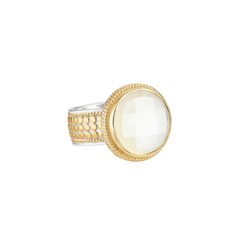 Moonstone Circle Ring - Gold sold by Anna Beck