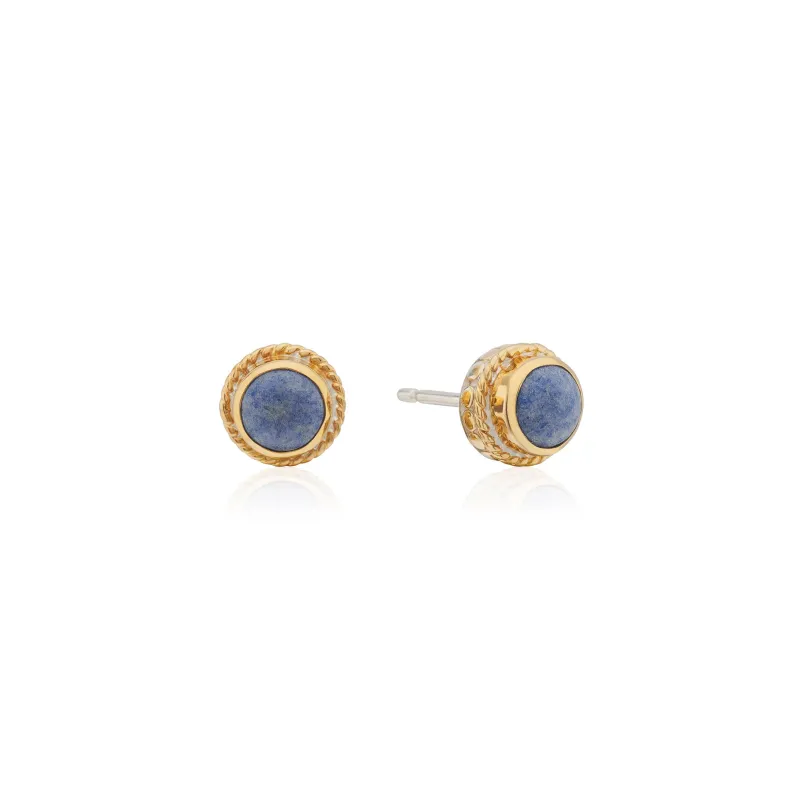 Dumortierite Stud Earrings - C made by Anna Beck