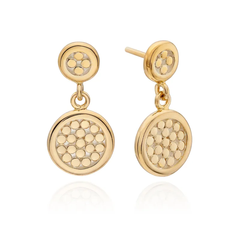 Smooth Border Double Disc Stud Drop Earrings sold by Anna Beck