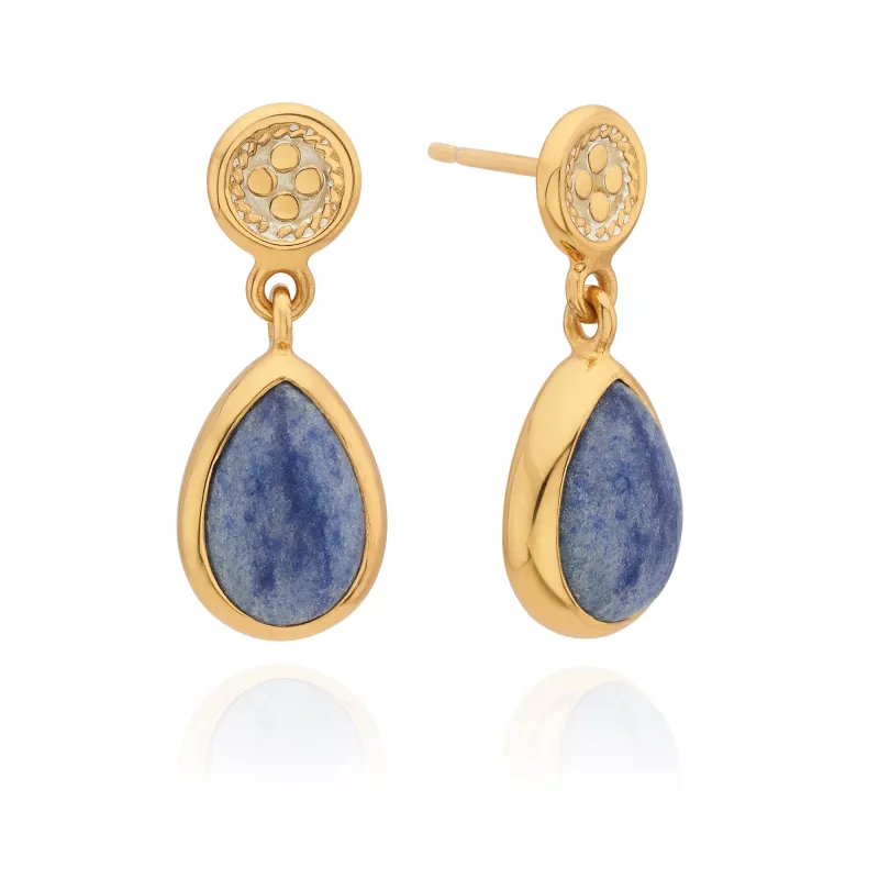 Dumortierite Stud Drop Earrings sold by Anna Beck