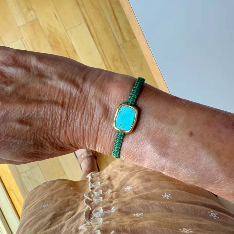 Turquoise Cushion Woven Bracelet sold by Anna Beck