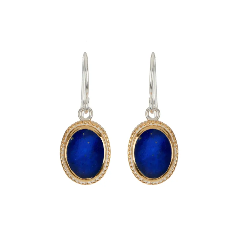 Lapis Oval Drop Earrings sold by Anna Beck