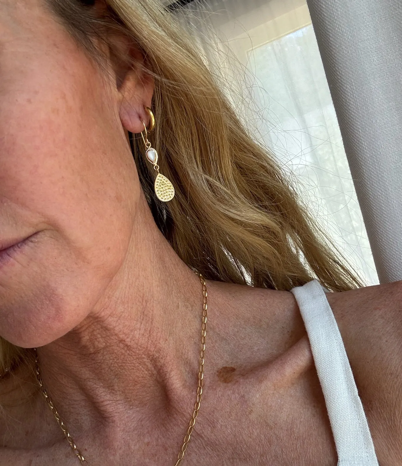 Mother of Pearl Double Drop Earrings sold by Anna Beck product image thumbnail 3