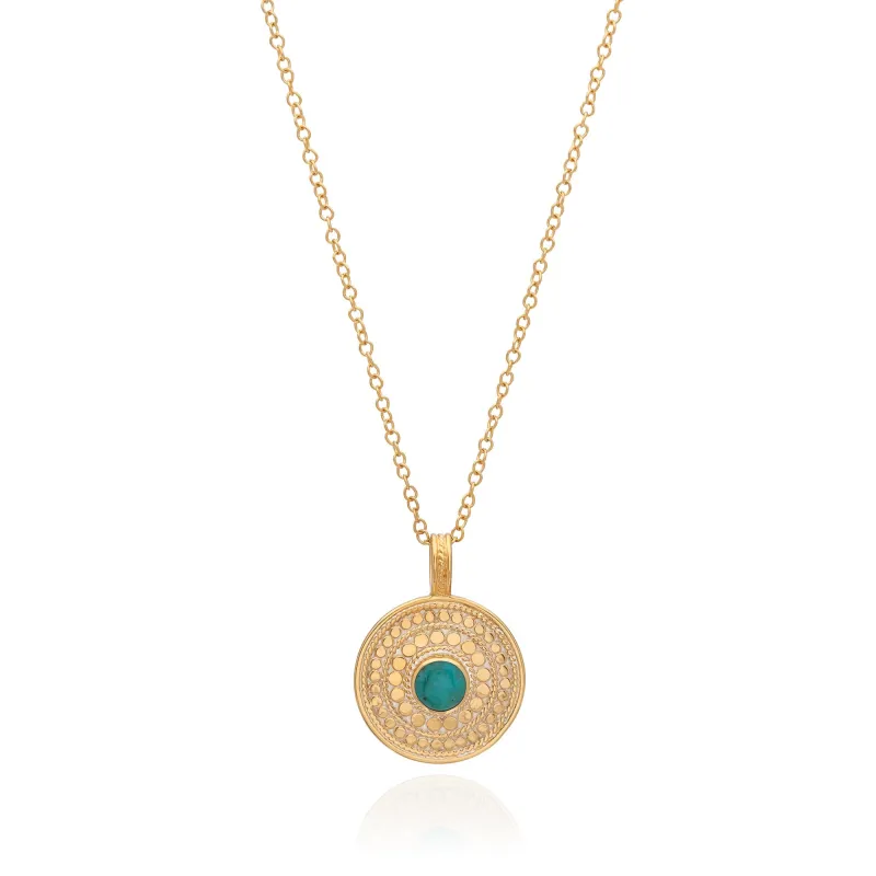 Turquoise Contrast Dotted Pendant sold by Anna Beck