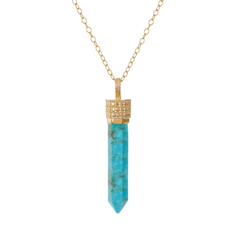 Turquoise Amulet Pendant, 30" sold by Anna Beck