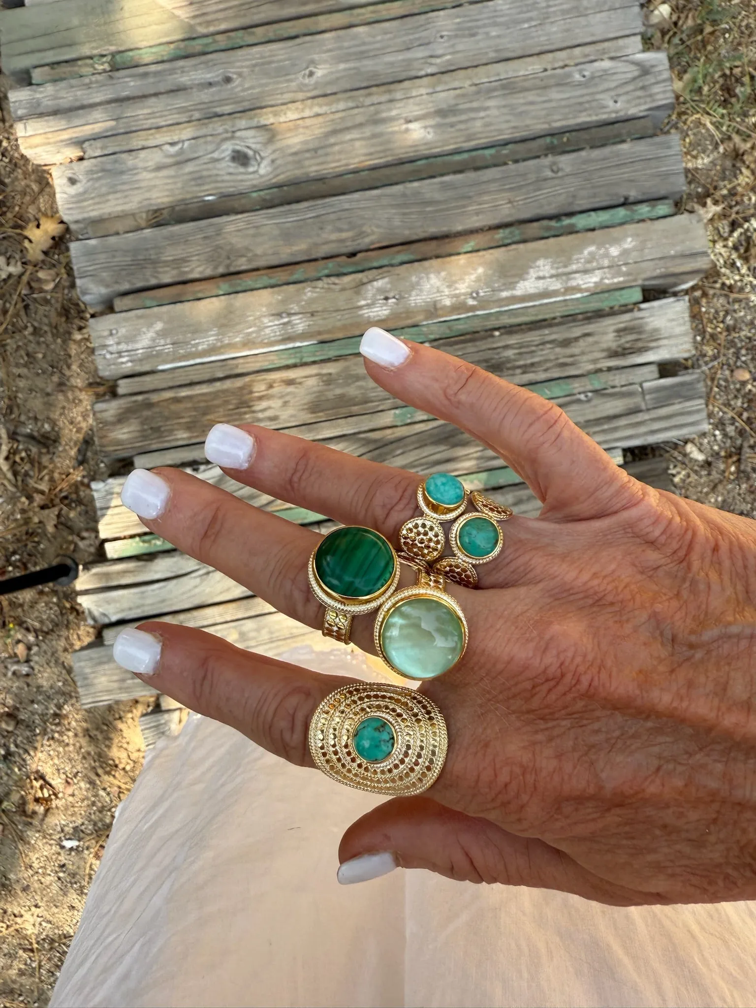 Blue Turquoise Shield Ring sold by Anna Beck product image thumbnail 5