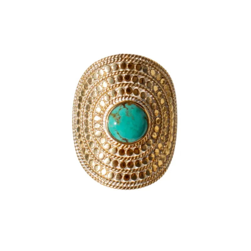 Blue Turquoise Shield Ring sold by Anna Beck