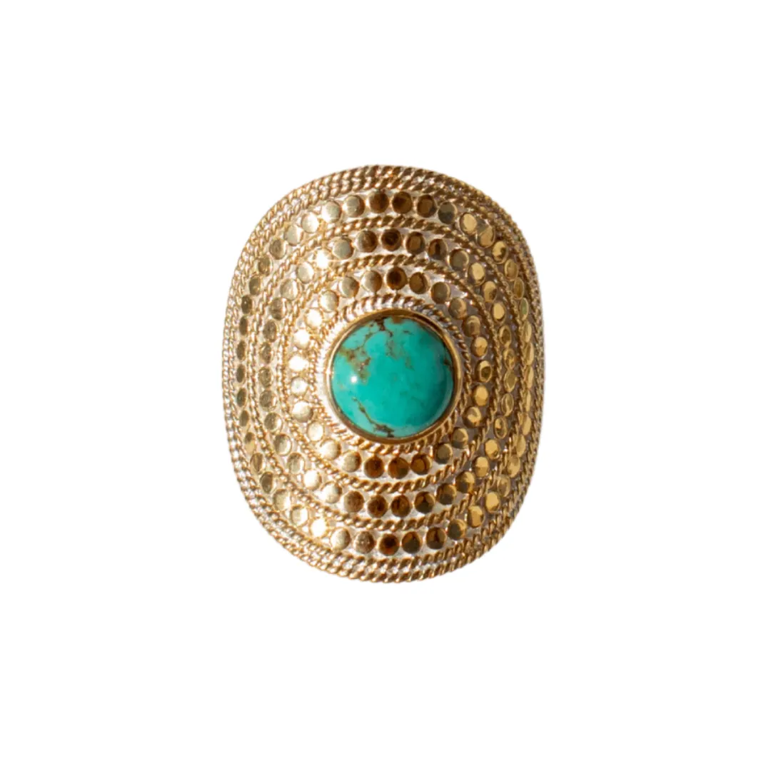 Blue Turquoise Shield Ring sold by Anna Beck