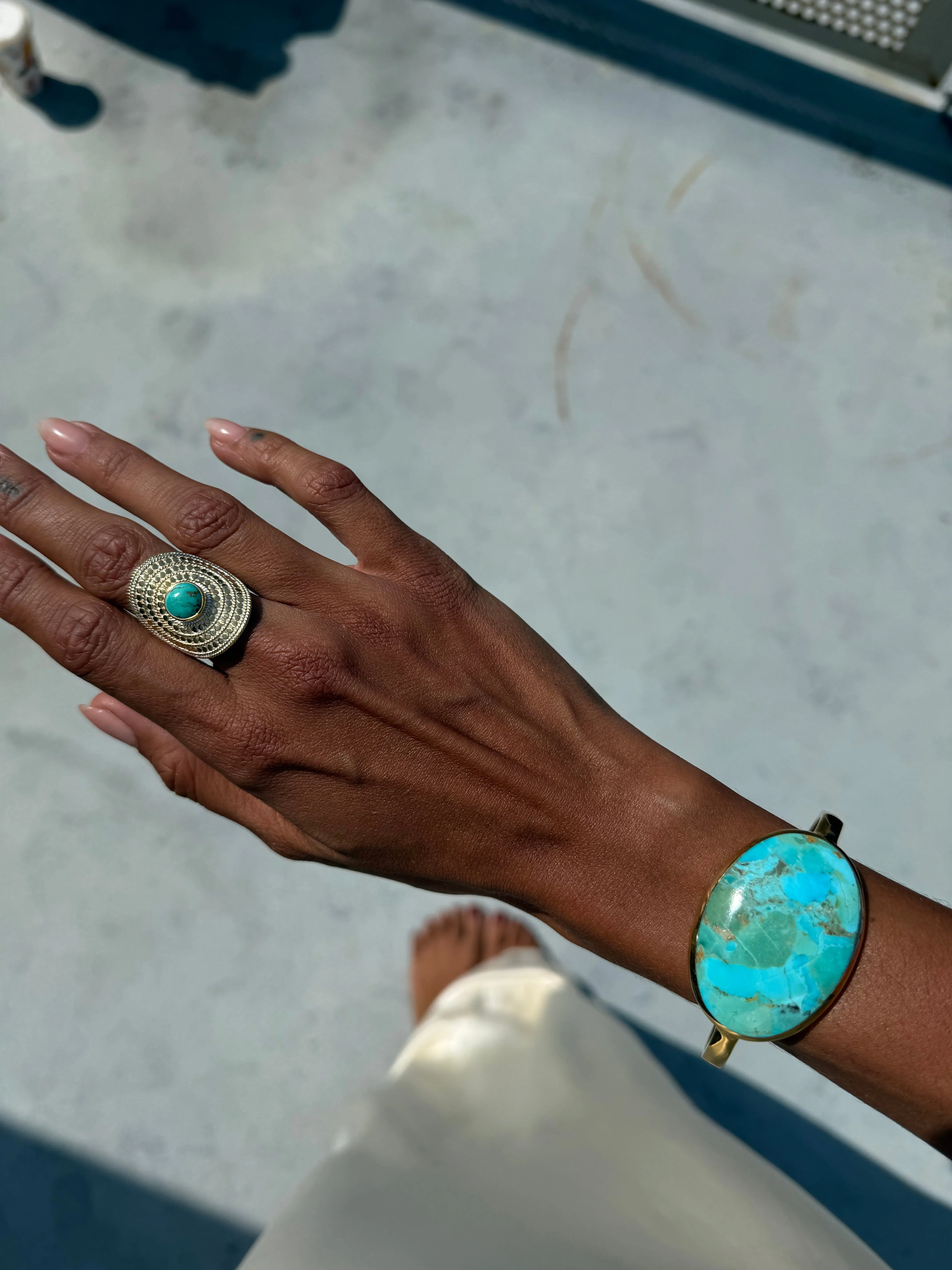 Blue Turquoise Shield Ring sold by Anna Beck product image thumbnail 4