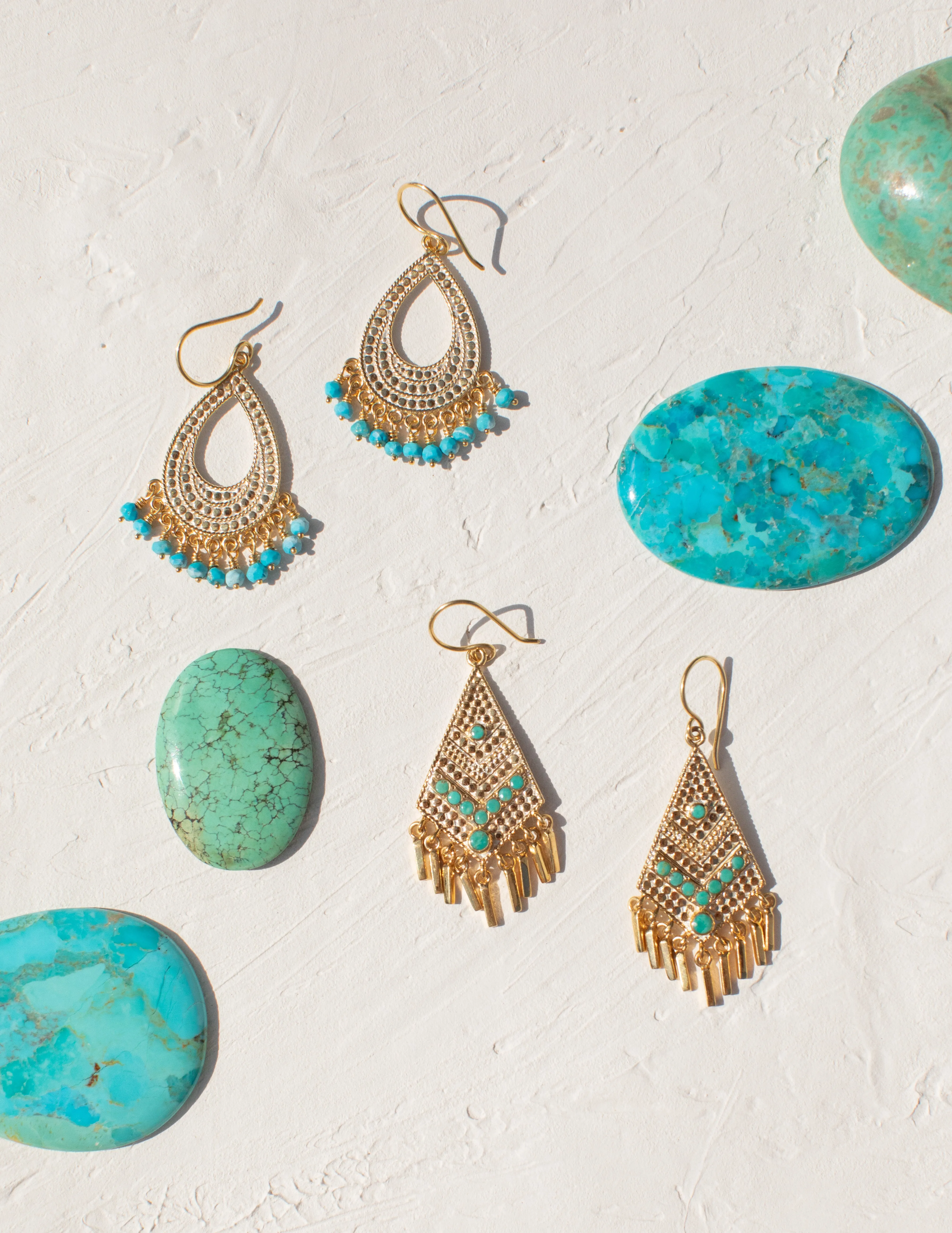 Green Turquoise Chandelier Earrings sold by Anna Beck product image thumbnail 3