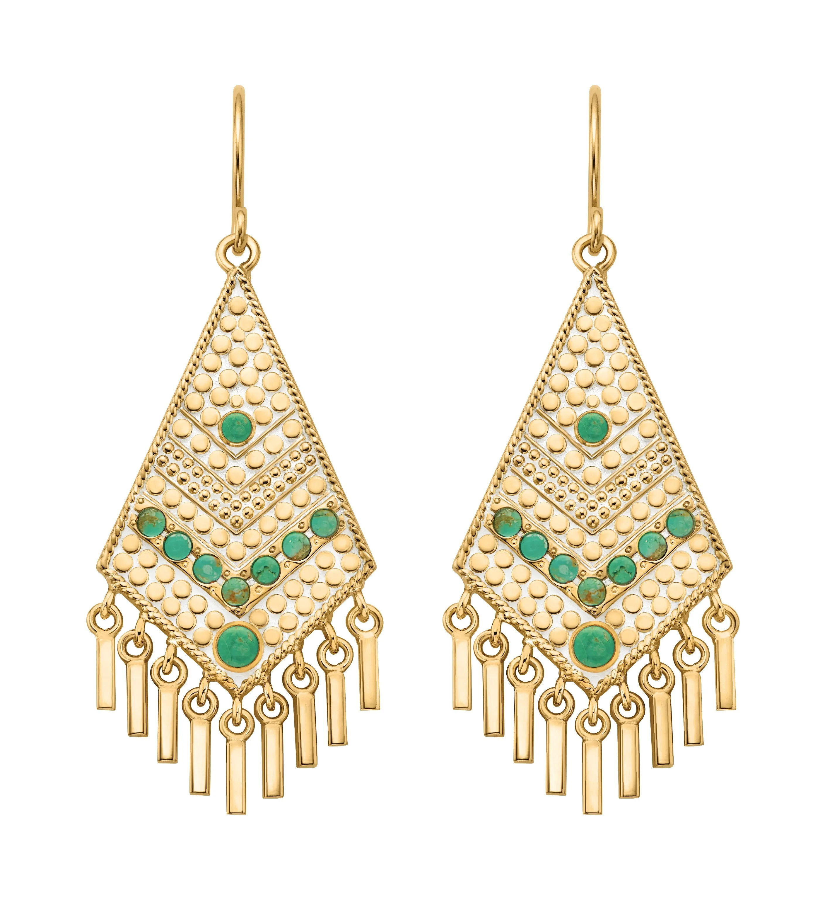 Green Turquoise Chandelier Earrings sold by Anna Beck