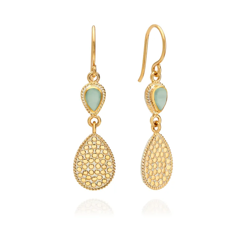 Green Quartz Double Drop Earrings sold by Anna Beck