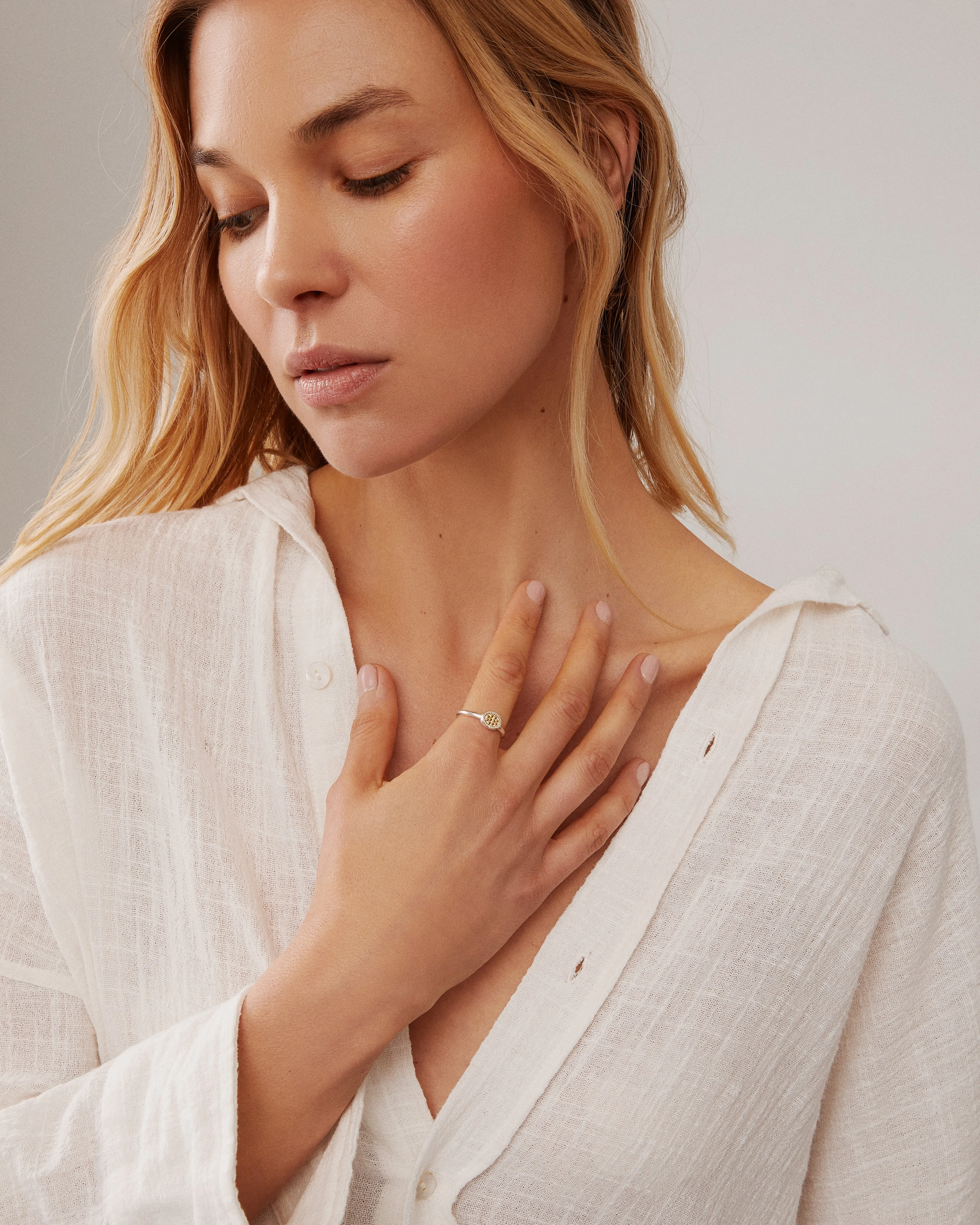 Classic Oval Stacking Ring - Gold & Silver sold by Anna Beck product image thumbnail 2