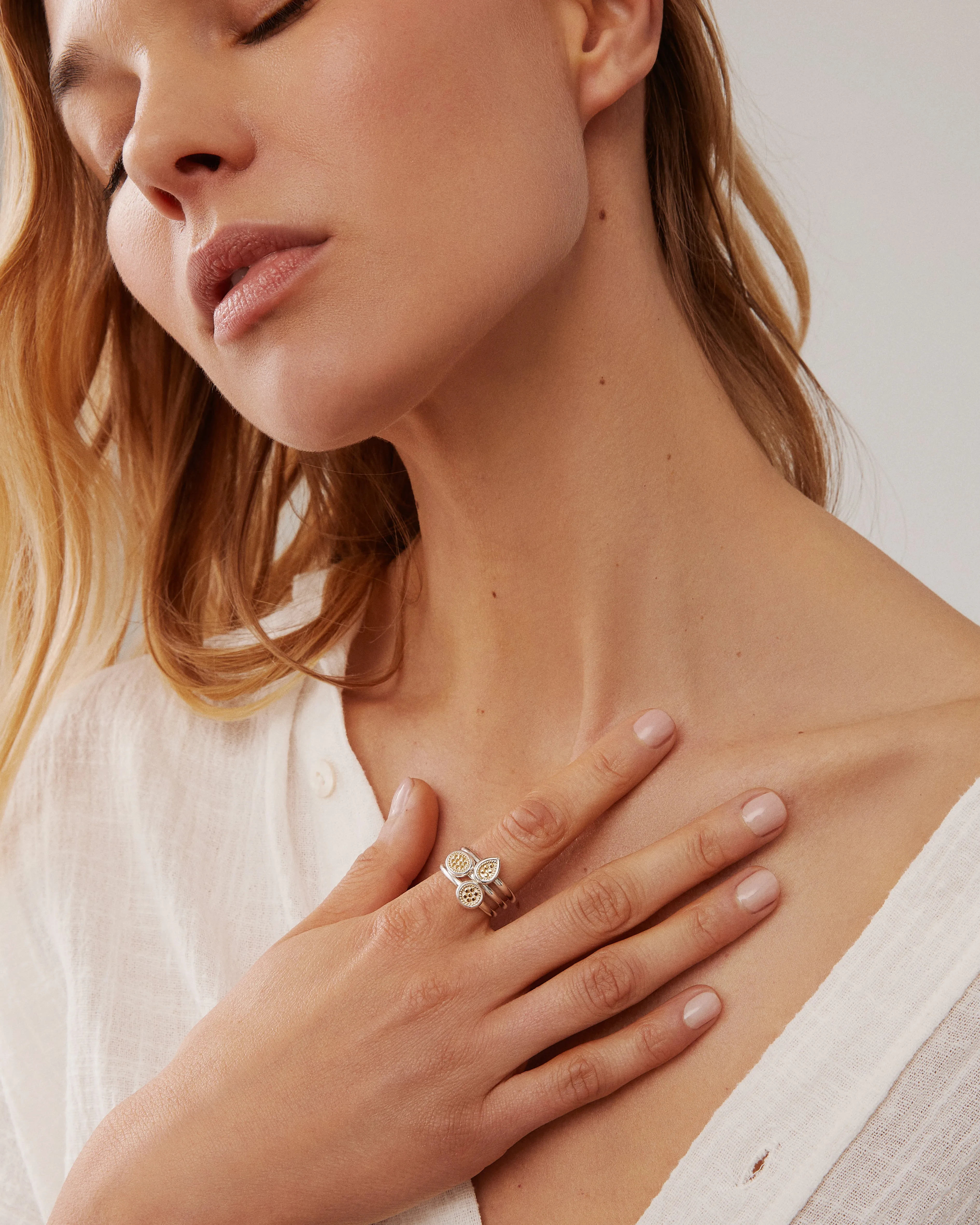 Classic Oval Stacking Ring - Gold & Silver sold by Anna Beck product image thumbnail 4