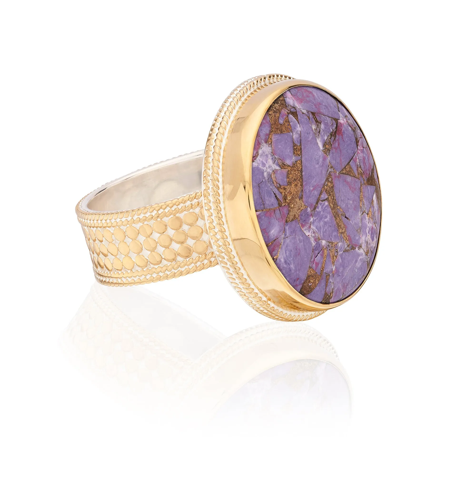 Purple Copper Turquoise Cocktail Ring sold by Anna Beck product image thumbnail 2