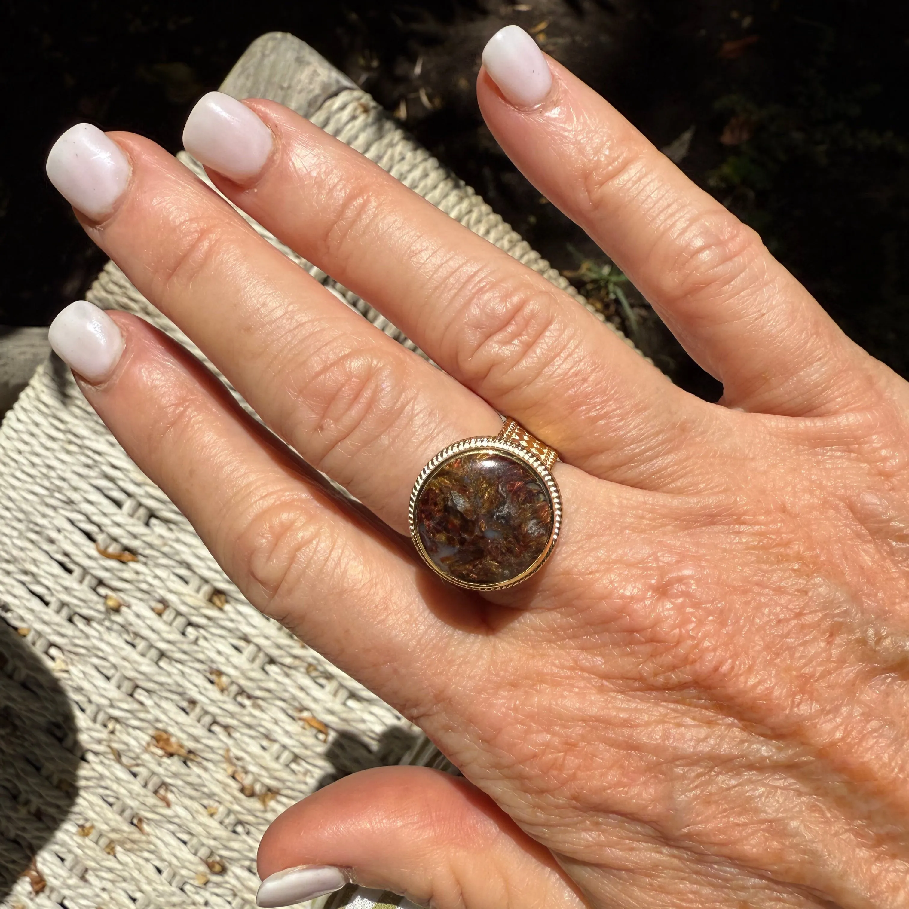 Red-Brown Pietersite Cocktail Ring sold by Anna Beck product image thumbnail 2