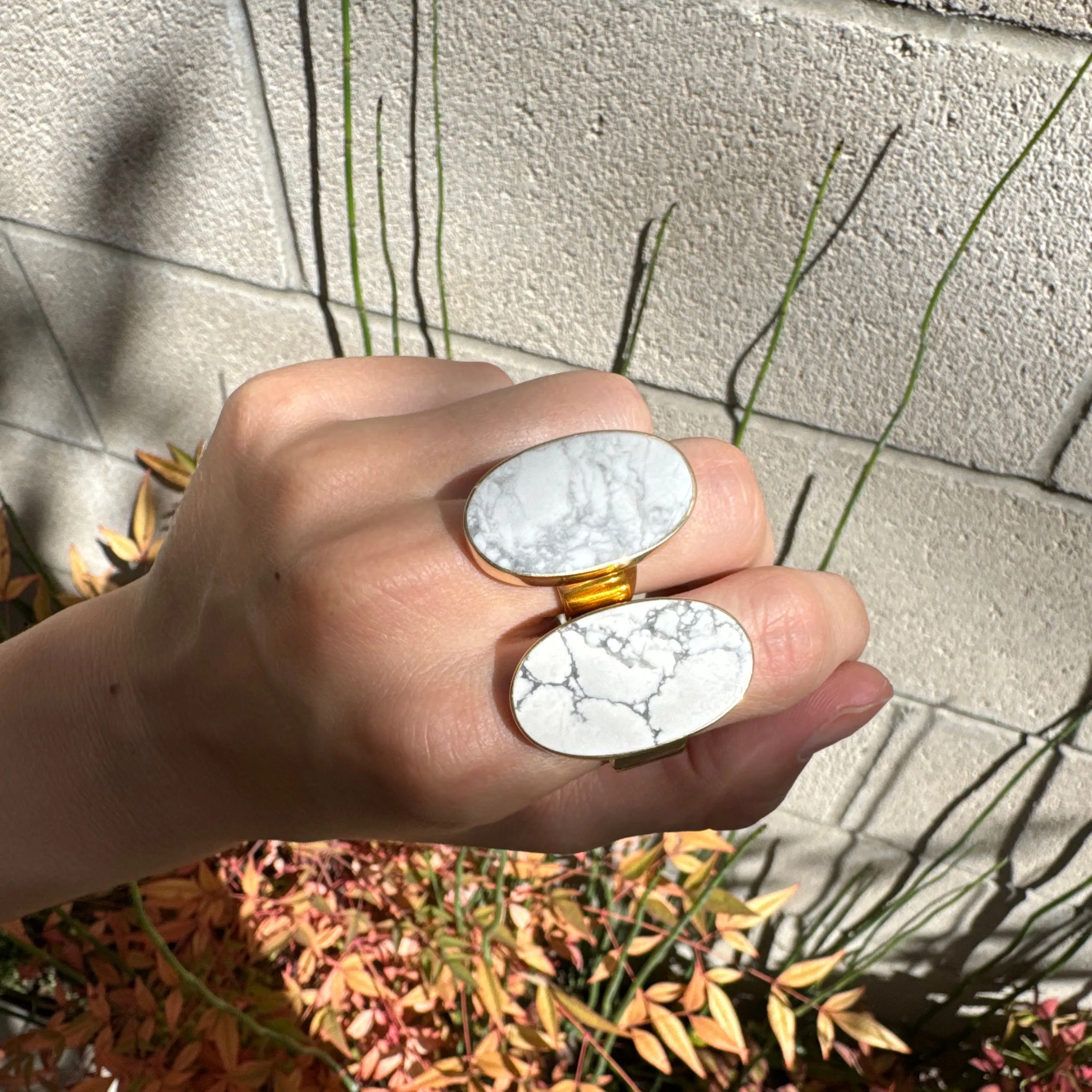 Howlite Oval Ring sold by Anna Beck product image thumbnail 4