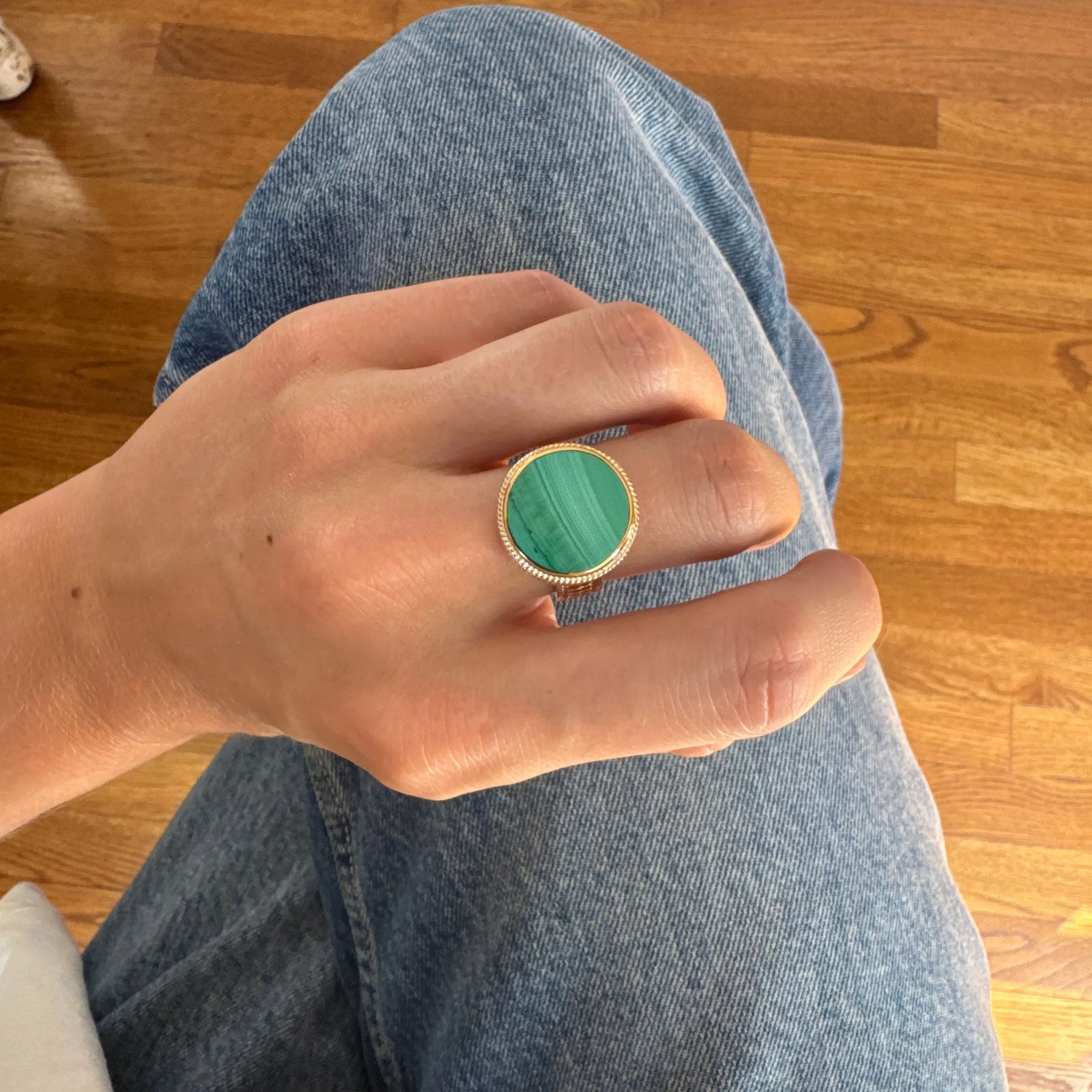 Malachite Medium Round Ring sold by Anna Beck product image thumbnail 2