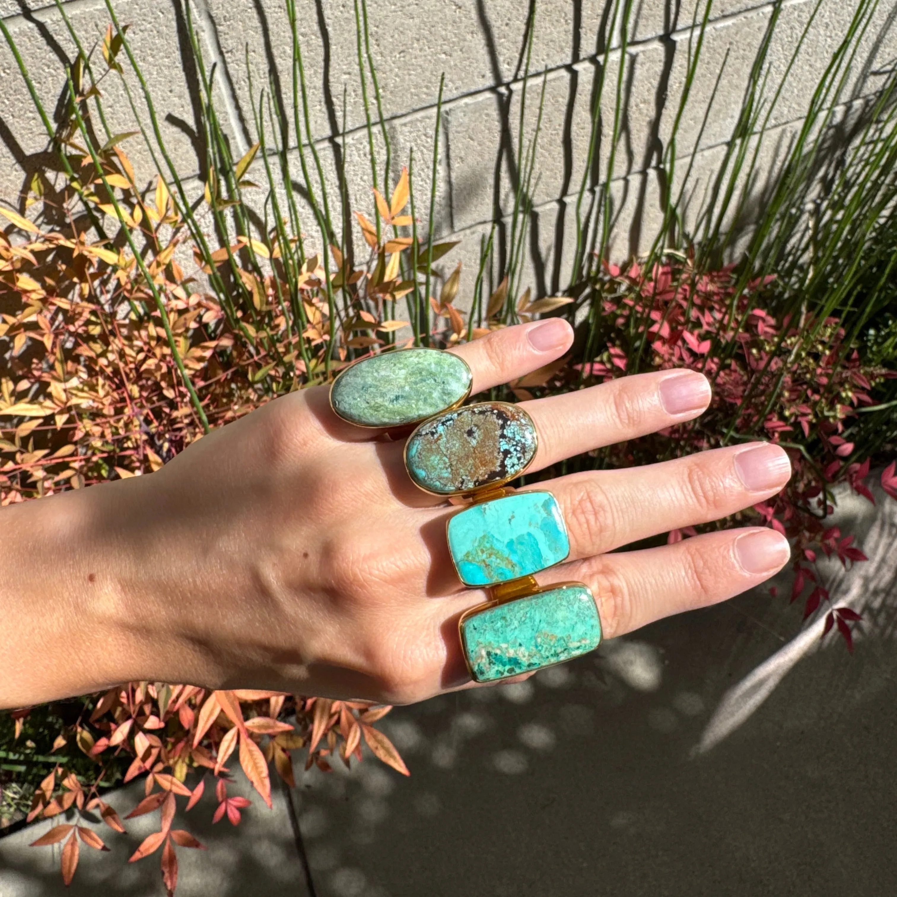 Turquoise Large Cushion Ring sold by Anna Beck product image thumbnail 3