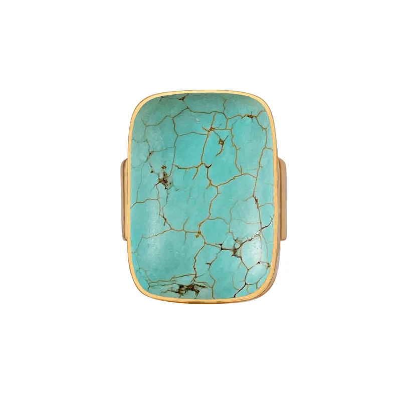 Turquoise Large Cushion Ring sold by Anna Beck