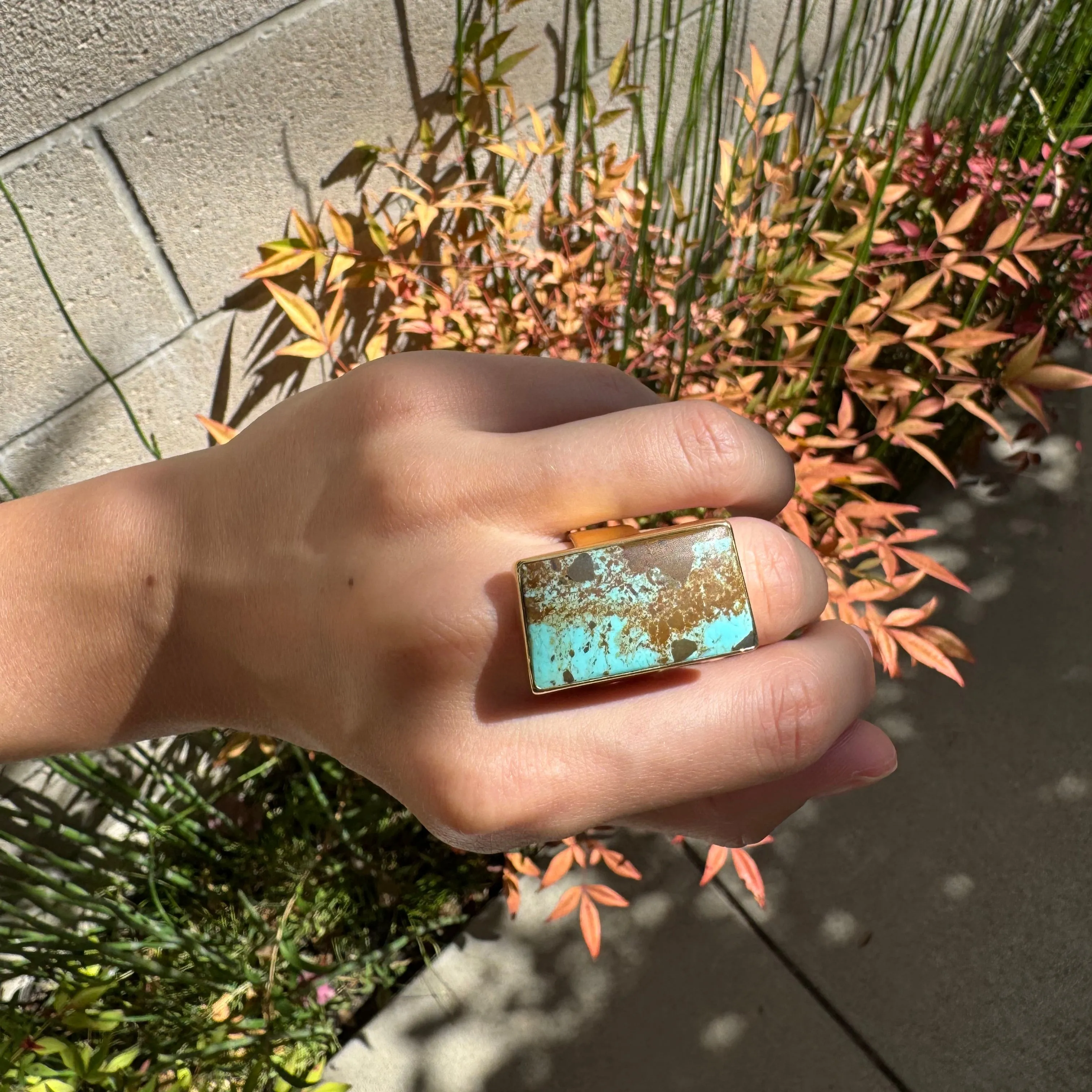 Turquoise Large Rectangle Ring sold by Anna Beck product image thumbnail 2