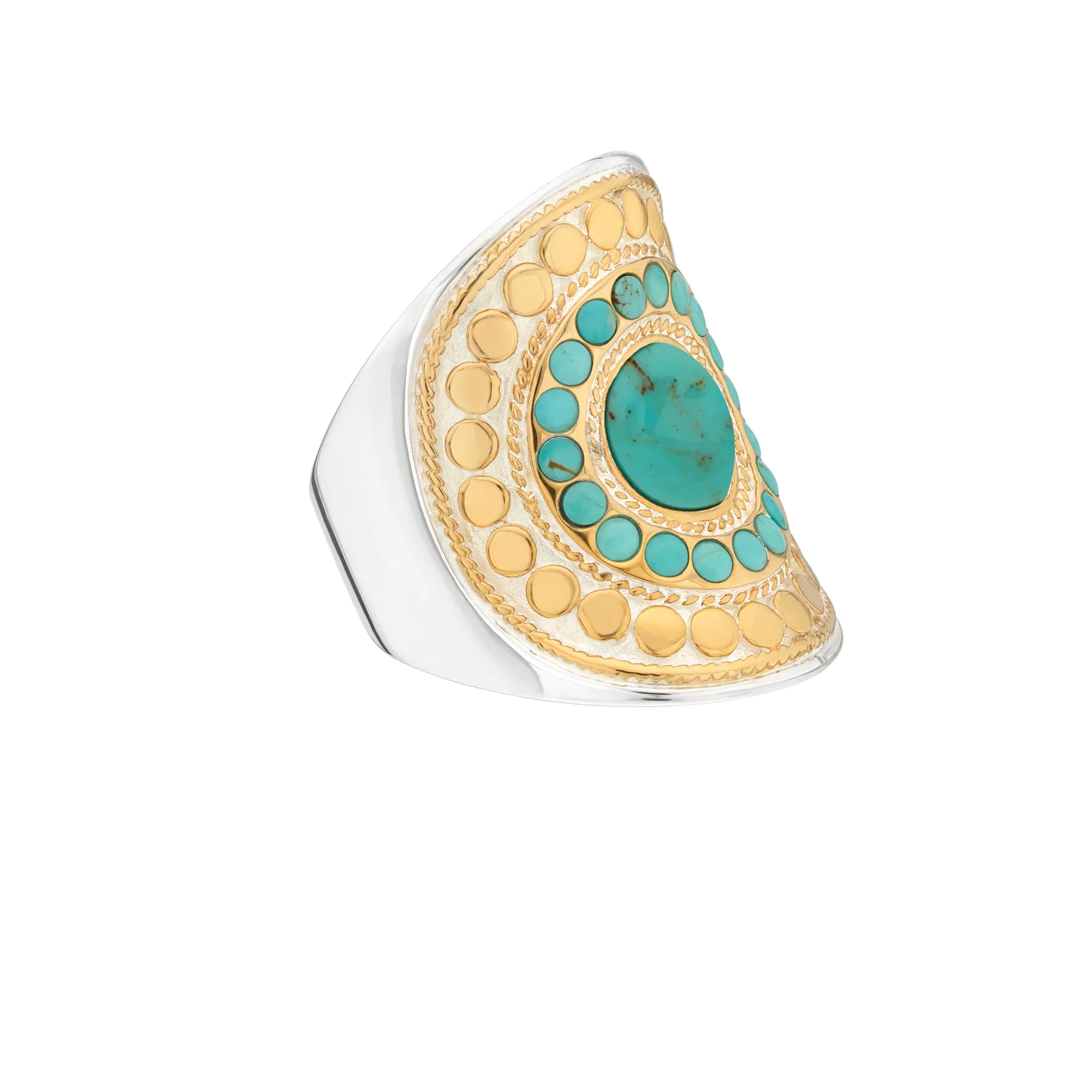 Turqoise Pave Saddle Ring sold by Anna Beck product image thumbnail 3