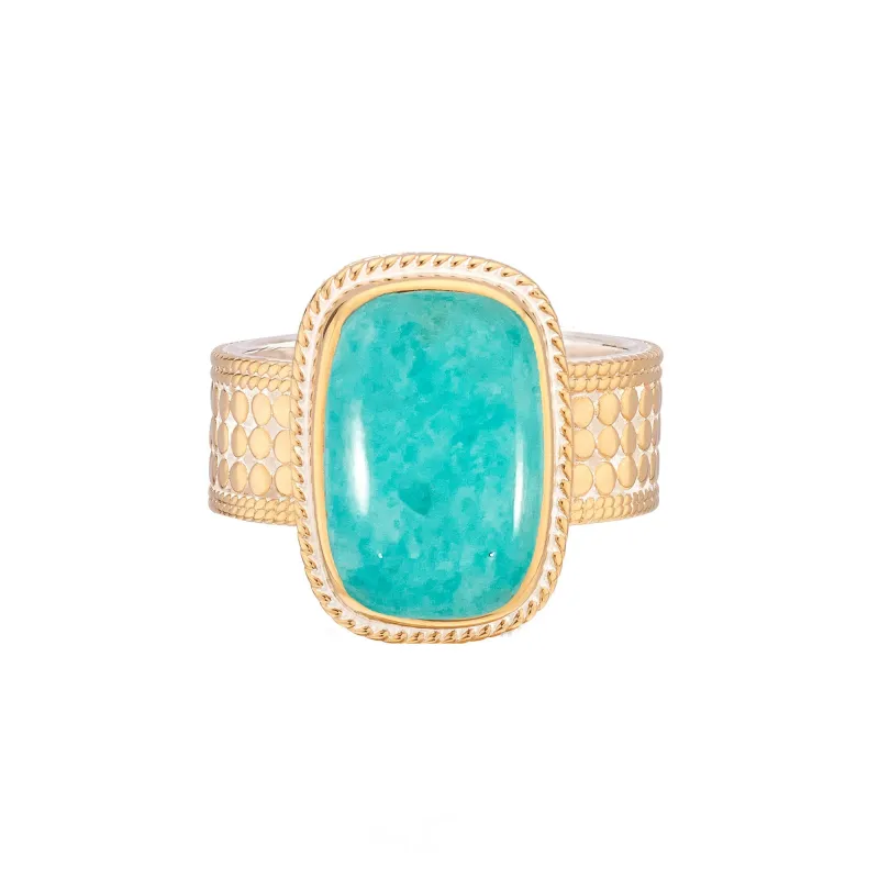 Amazonite Cushion Ring sold by Anna Beck