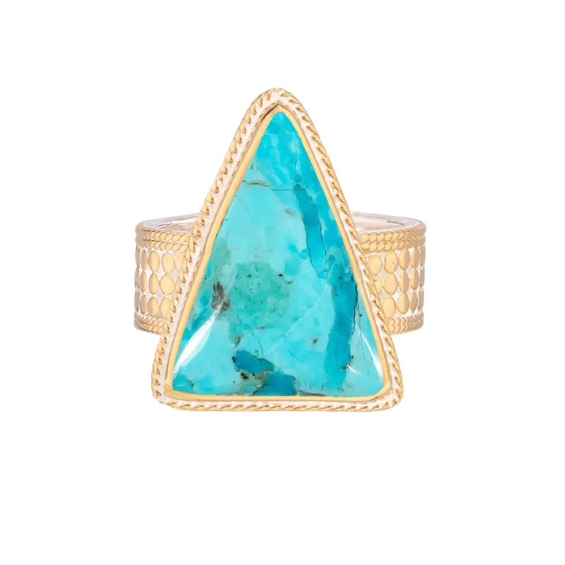 Blue Turquoise Triangle Ring sold by Anna Beck