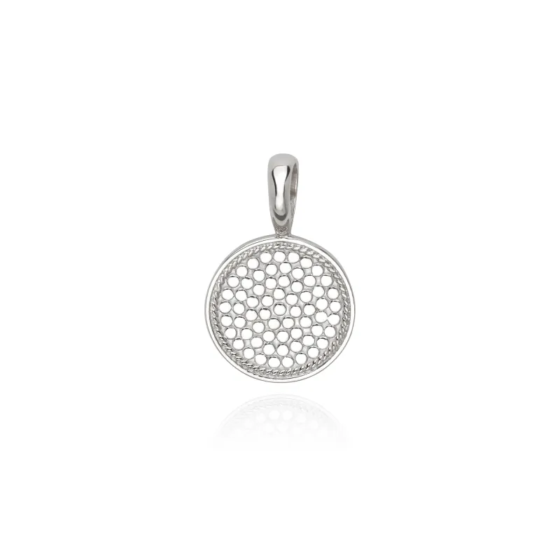 Silver Dotted Removable Pendant - Engravable sold by Anna Beck