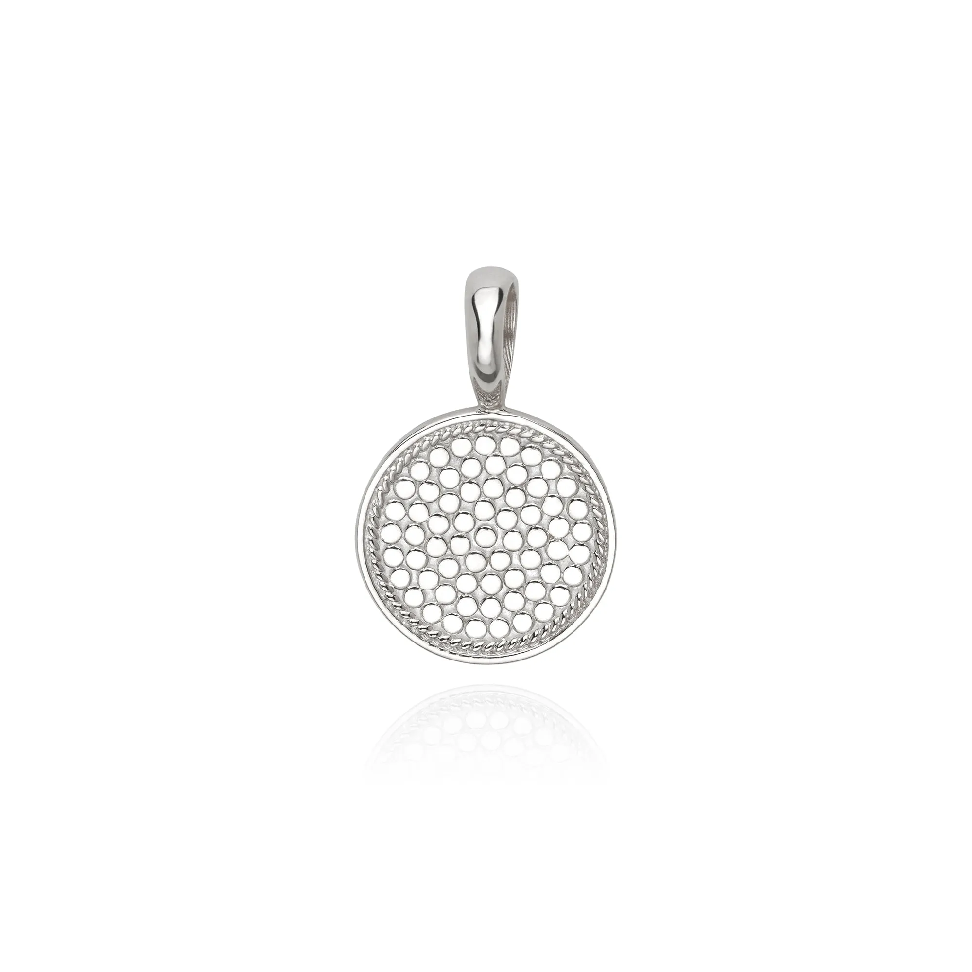 Silver Dotted Removable Pendant - Engravable sold by Anna Beck