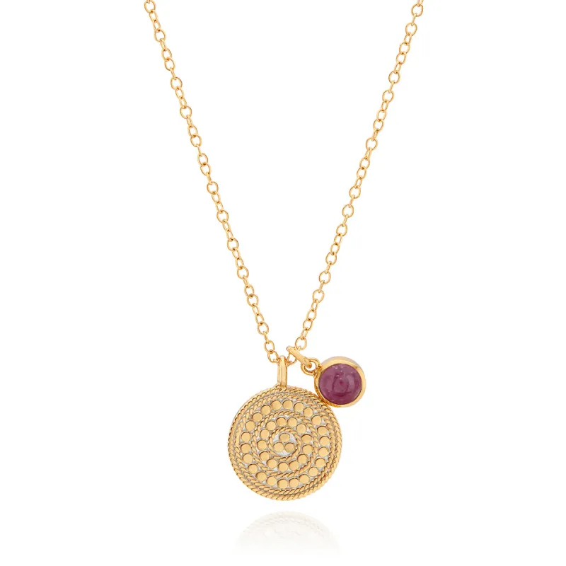 Circle of Life Pendant Necklace – Pink Ruby made by Anna Beck